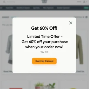 Sample Exit Intent Popup on an Ecommerce store